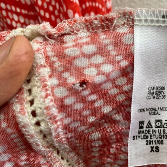 Ella Moss Embroidered Scoop Neck Blouse Shirt Top XS Extra Small Boho Festival - Picture 4 of 5